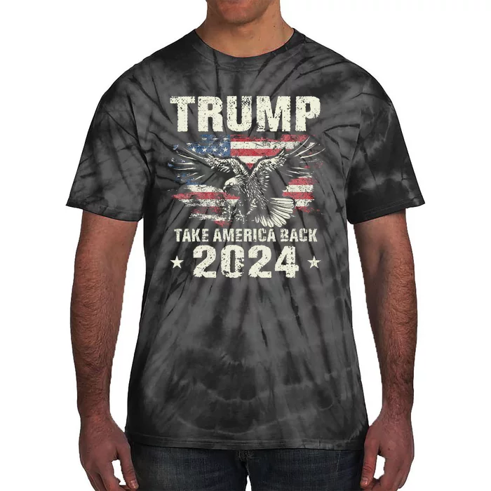 Trump 2024 Flag Take America Back Trump 2024 Tie-Dye T-Shirt