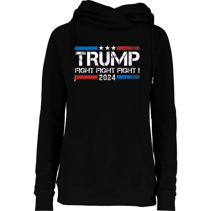 Trump 2024 Fight Fight Fight Trump President Election 2024 Womens Funnel Neck Pullover Hood