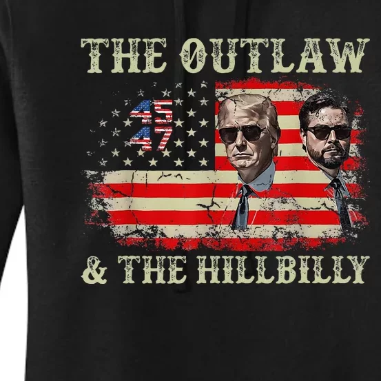 Trump 2024 Flag Outlaw Hillbilly J.D.Vance 2024 Women's Pullover Hoodie