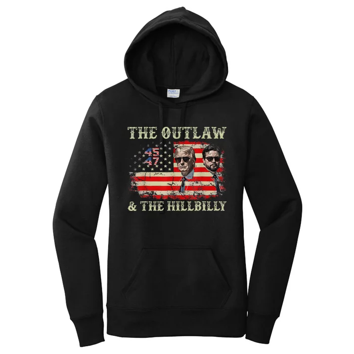 Trump 2024 Flag Outlaw Hillbilly J.D.Vance 2024 Women's Pullover Hoodie