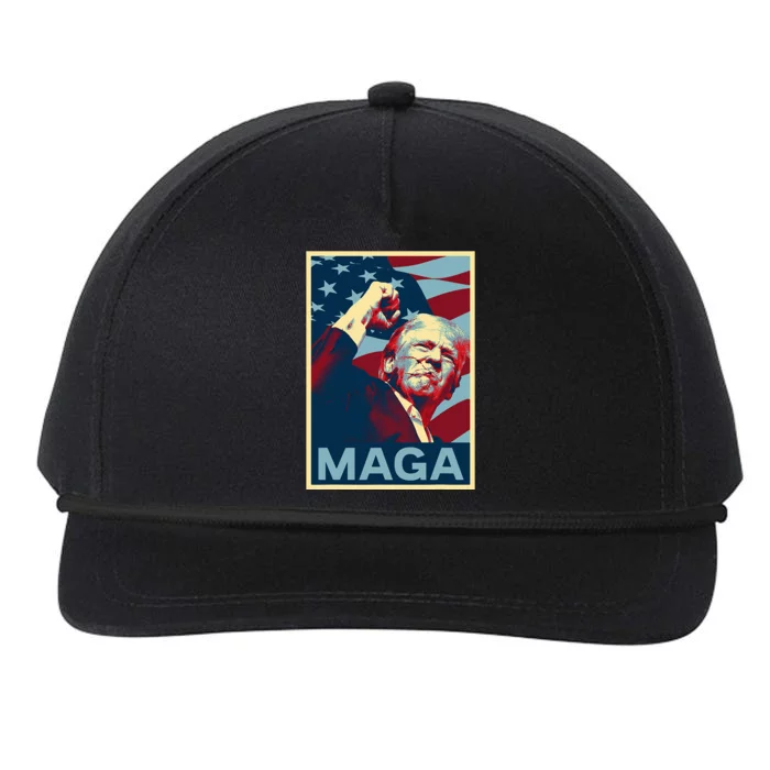 Trump 2024 Fight Fist Pump Us Flag Snapback Five-Panel Rope Hat