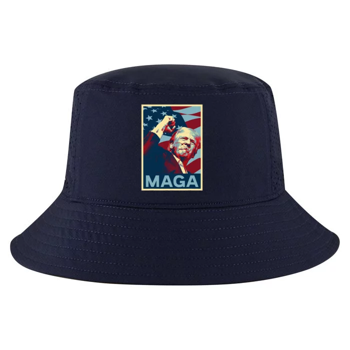 Trump 2024 Fight Fist Pump Us Flag Cool Comfort Performance Bucket Hat