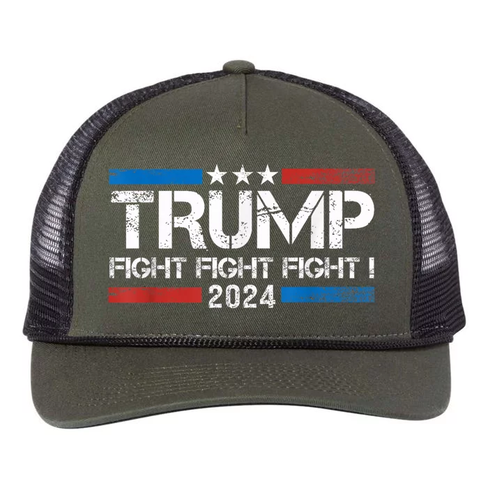 Trump 2024 Fight Fight Fight Trump President Election 2024 Retro Rope Trucker Hat Cap