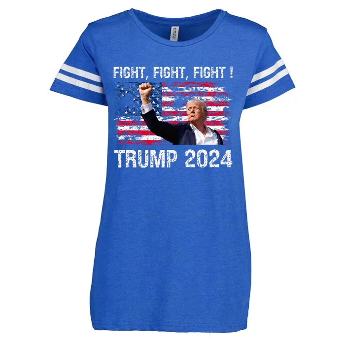 Trump 2024 Fight Fight Fight Enza Ladies Jersey Football T-Shirt