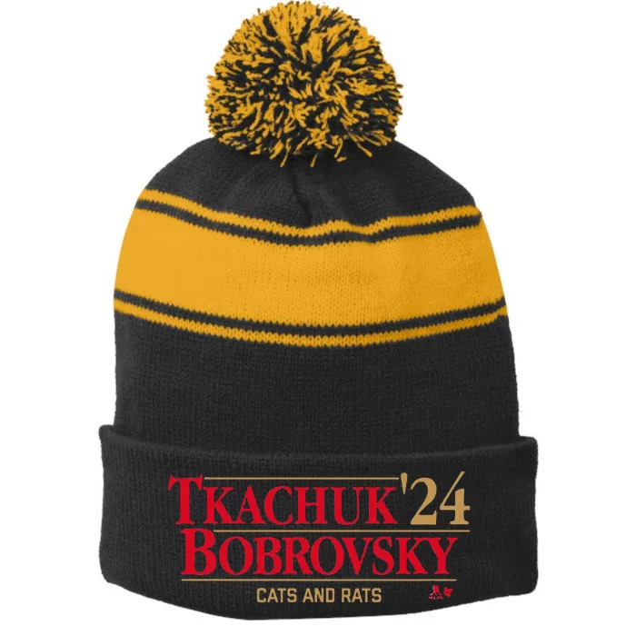 Tkachukbobrovsky 24 Florida Hockey Stripe Pom Pom Beanie