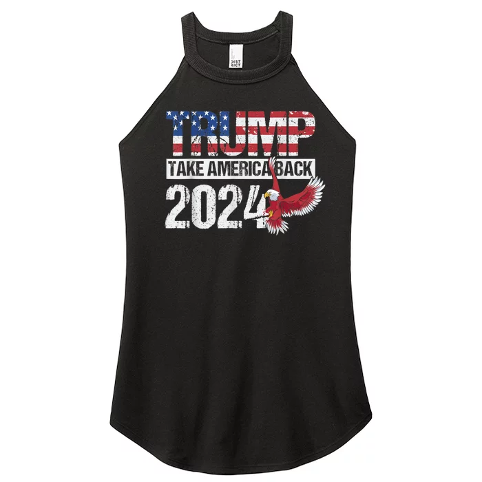 Trump 2024 Flag Take America Back Men Women Trump 2024 Women’s Perfect Tri Rocker Tank