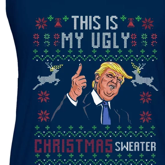 Trump 2024 Funny Xmas Ugly Sweater Ladies Essential Flowy Tank