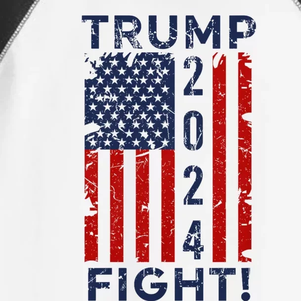 Trump 2024 Fight Fight Fight President Election 2024 CanT Take Him Down Trump Toddler Fine Jersey T-Shirt