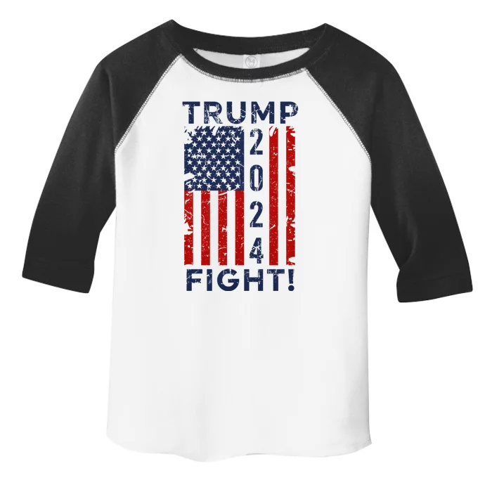 Trump 2024 Fight Fight Fight President Election 2024 CanT Take Him Down Trump Toddler Fine Jersey T-Shirt