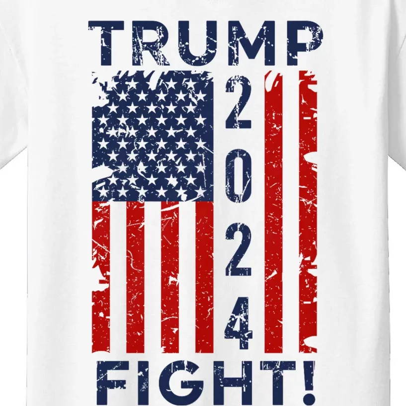 Trump 2024 Fight Fight Fight President Election 2024 CanT Take Him Down Trump Kids T-Shirt