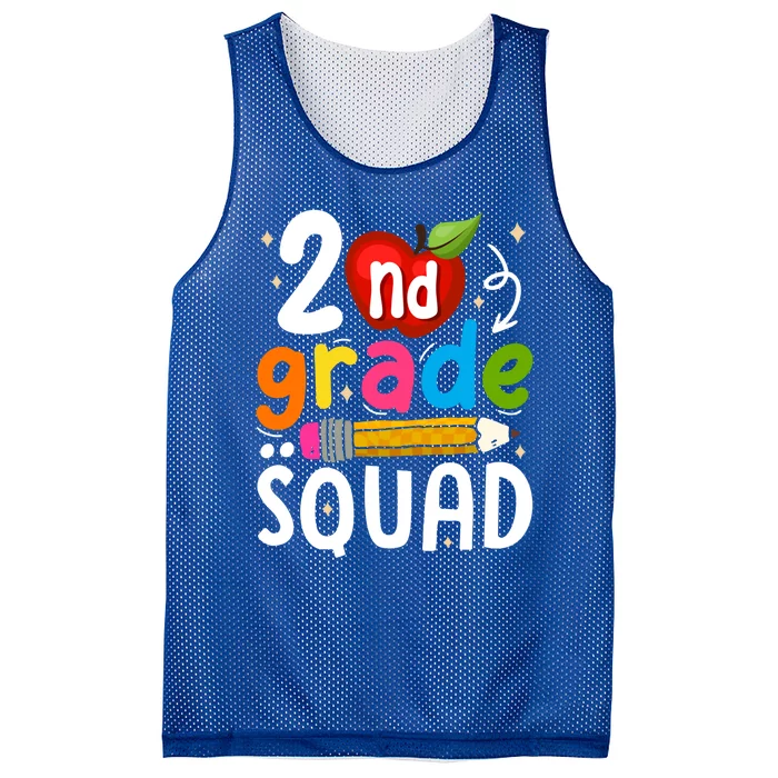 Team 2Nd Grade Squad First Day Of Second Grade Teacher Gift Mesh Reversible Basketball Jersey Tank