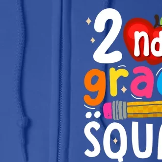 Team 2Nd Grade Squad First Day Of Second Grade Teacher Gift Full Zip Hoodie