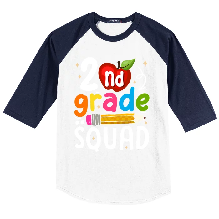 Team 2Nd Grade Squad First Day Of Second Grade Teacher Gift Baseball Sleeve Shirt