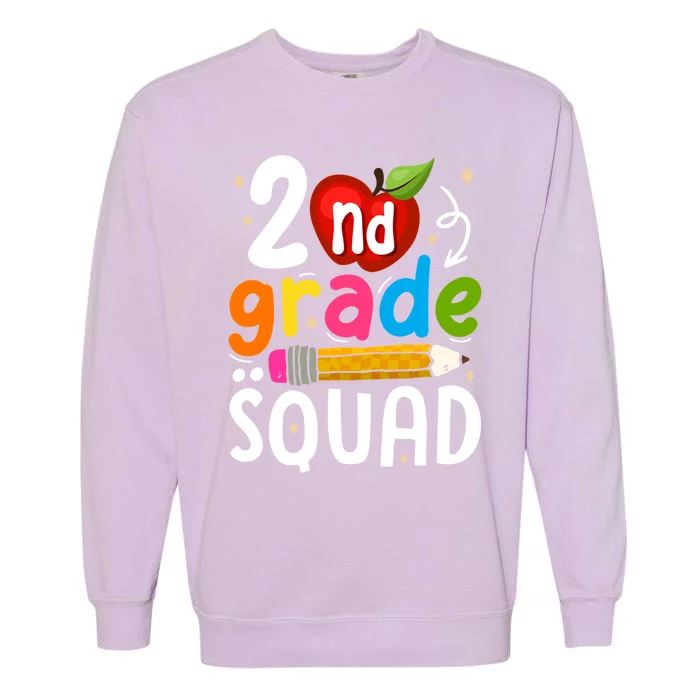 Team 2Nd Grade Squad First Day Of Second Grade Teacher Gift Garment-Dyed Sweatshirt