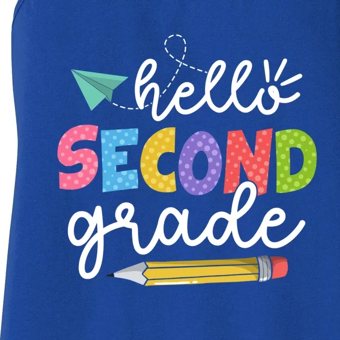 Team 2Nd Grade Squad Hello Second Grade Teacher Gift Women's Racerback Tank