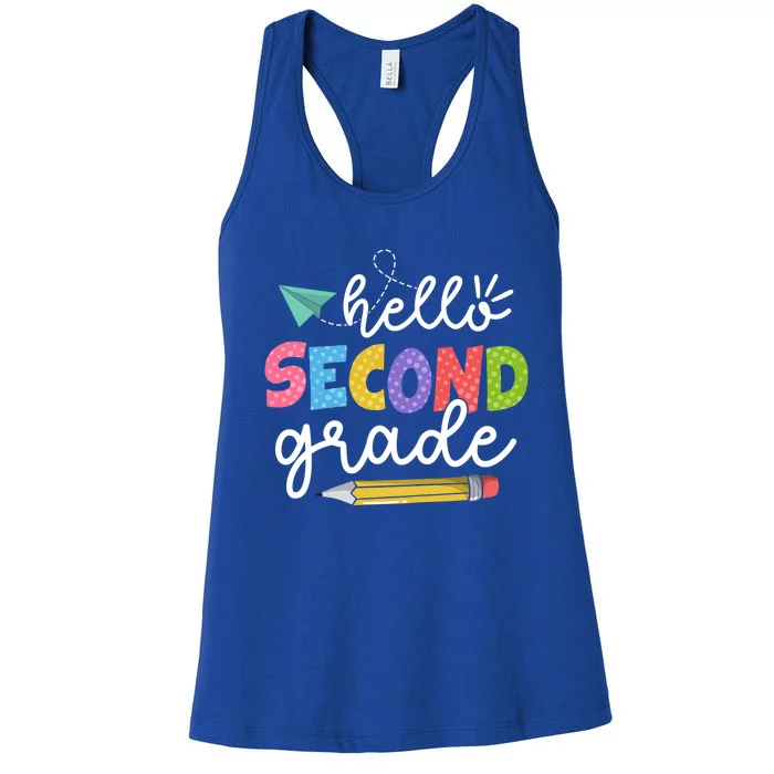 Team 2Nd Grade Squad Hello Second Grade Teacher Gift Women's Racerback Tank