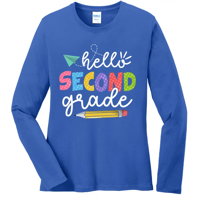 Team 2Nd Grade Squad Hello Second Grade Teacher Gift Ladies Long Sleeve Shirt