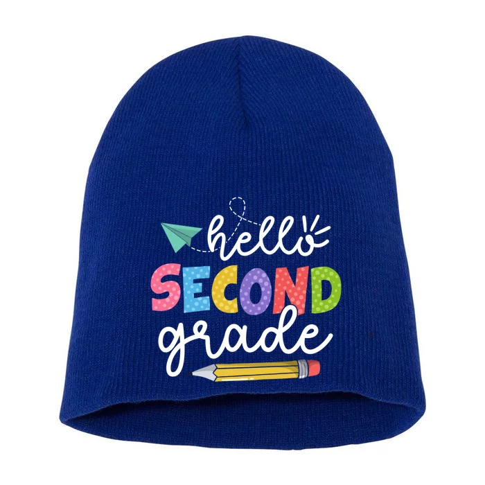 Team 2Nd Grade Squad Hello Second Grade Teacher Gift Short Acrylic Beanie