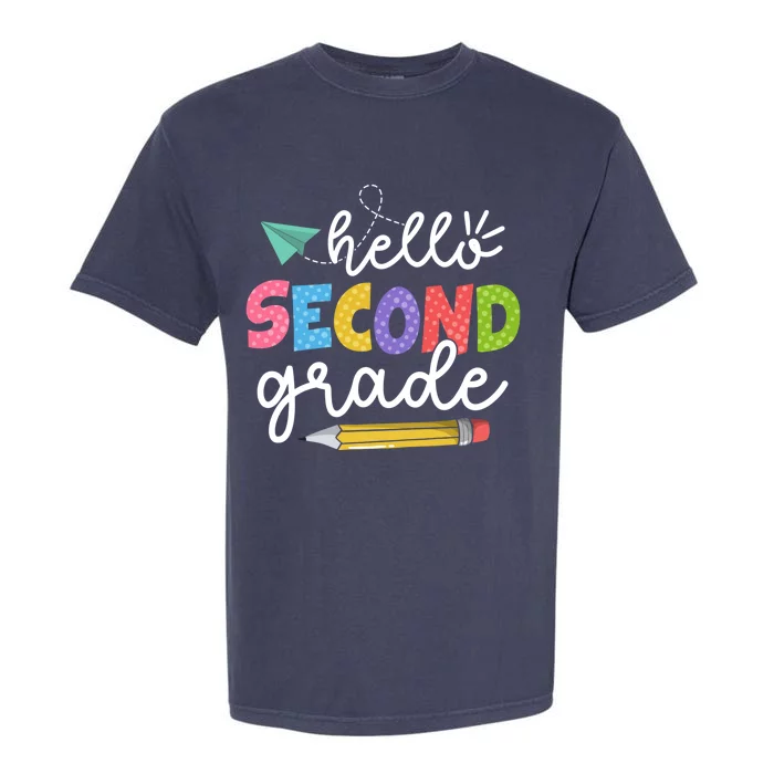 Team 2Nd Grade Squad Hello Second Grade Teacher Gift Garment-Dyed Heavyweight T-Shirt