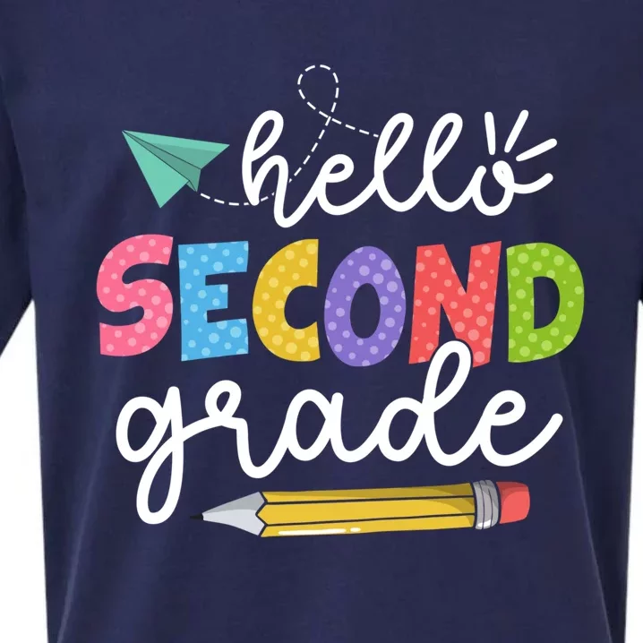 Team 2Nd Grade Squad Hello Second Grade Teacher Gift Sueded Cloud Jersey T-Shirt