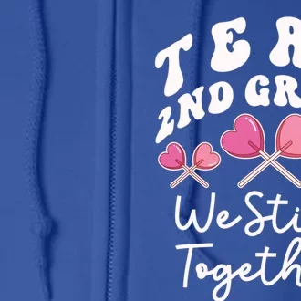 Team 2nd Grade We Stick Together Second Teacher Heart Sucker Gift Full Zip Hoodie