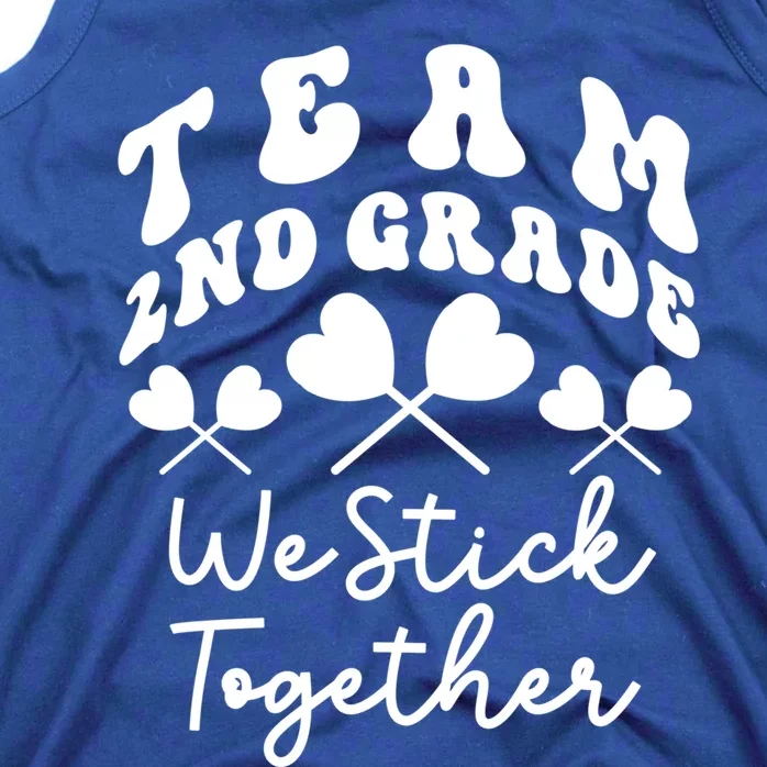 Team 2nd Grade We Stick Together Second Teacher Heart Sucker Gift Tank Top