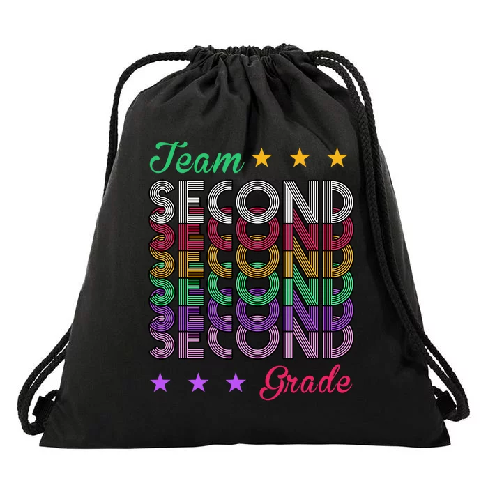 Team 2nd Grade Teacher Back To School Drawstring Bag