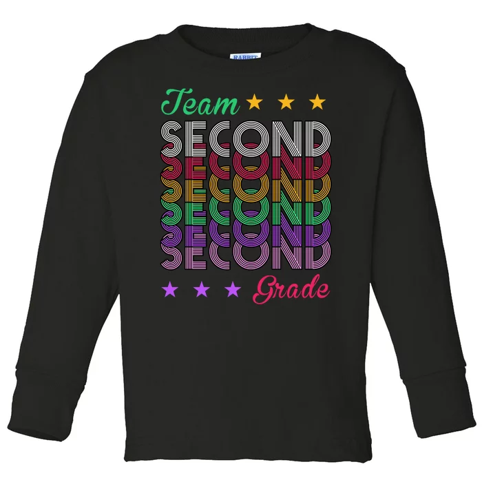 Team 2nd Grade Teacher Back To School Toddler Long Sleeve Shirt