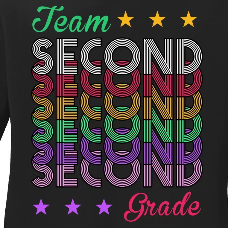 Team 2nd Grade Teacher Back To School Ladies Long Sleeve Shirt