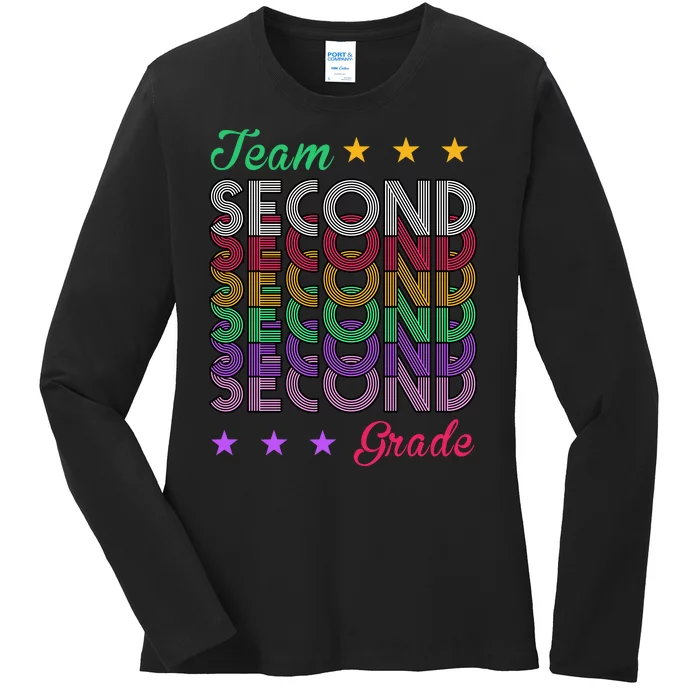 Team 2nd Grade Teacher Back To School Ladies Long Sleeve Shirt