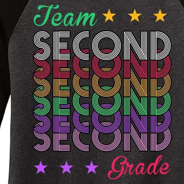 Team 2nd Grade Teacher Back To School Women's Tri-Blend 3/4-Sleeve Raglan Shirt