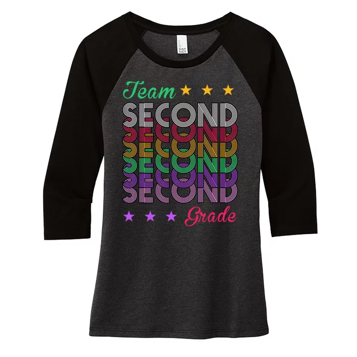 Team 2nd Grade Teacher Back To School Women's Tri-Blend 3/4-Sleeve Raglan Shirt