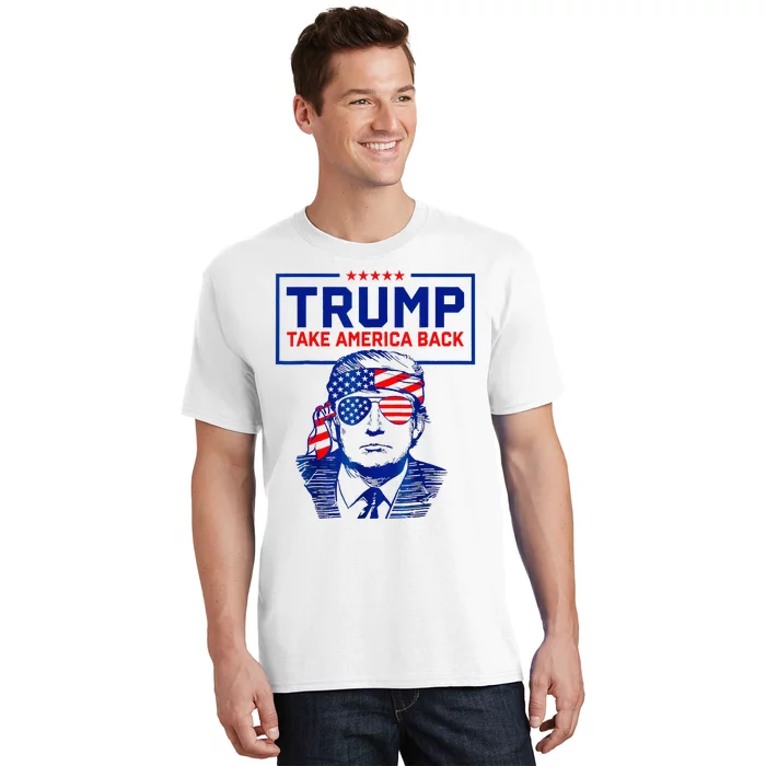 Trump 2024 Gifts American Flag Take America Back T-Shirt