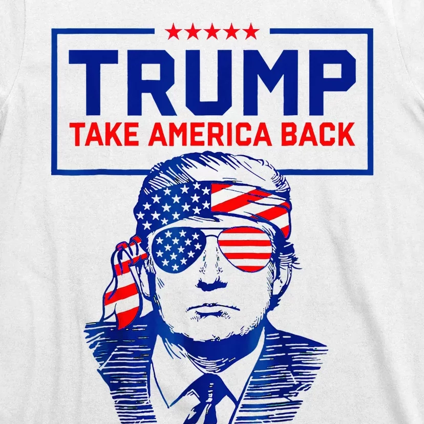 Trump 2024 Gifts American Flag Take America Back T-Shirt