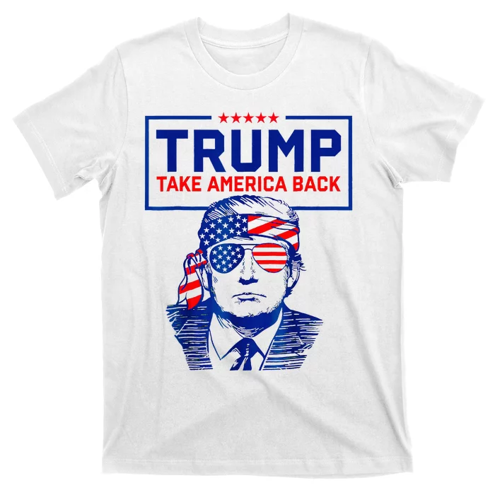 Trump 2024 Gifts American Flag Take America Back T-Shirt