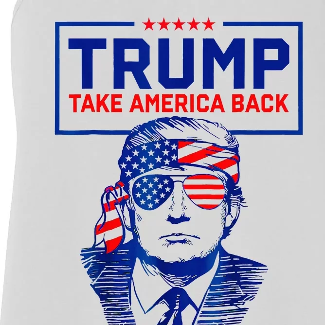 Trump 2024 Gifts American Flag Take America Back Women's Racerback Tank