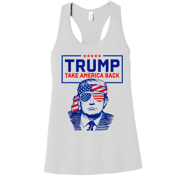 Trump 2024 Gifts American Flag Take America Back Women's Racerback Tank