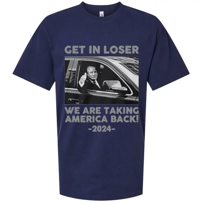 Trump 2024 Get In Loser We Are Talking America Back Sueded Cloud Jersey T-Shirt