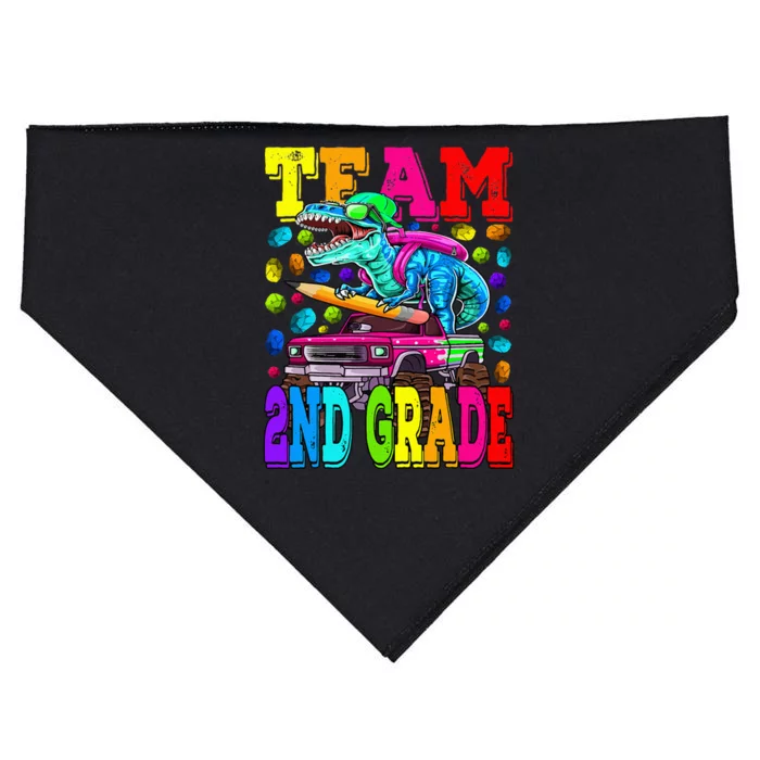 Team 2nd Grade Monster Truck Dinosaur Back To School USA-Made Doggie Bandana