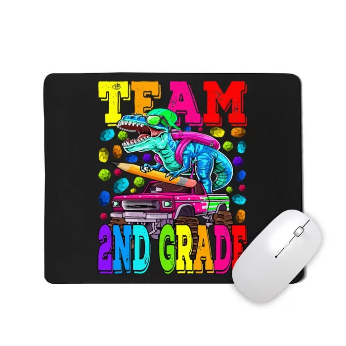 Team 2nd Grade Monster Truck Dinosaur Back To School Mousepad