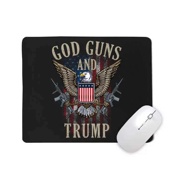 Trump 2024 God Guns And Trump 2nd Amendment Flag Ar15 American Flag Mousepad