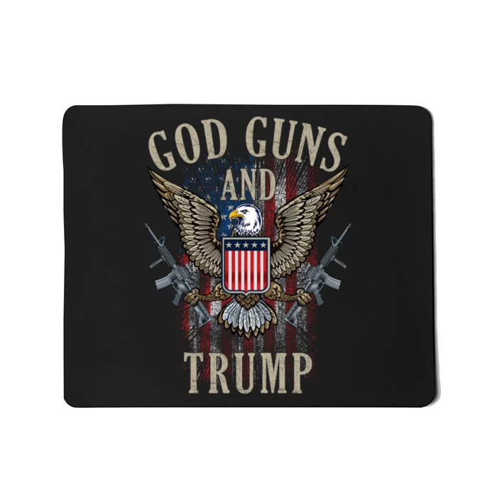 Trump 2024 God Guns And Trump 2nd Amendment Flag Ar15 American Flag Mousepad