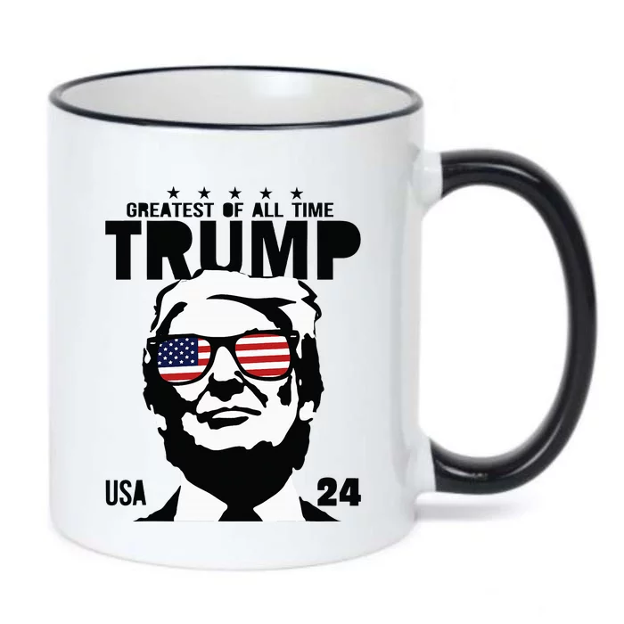 Trump 2024 Goat Never Surrender Bulletproof Teflon Don Black Color Changing Mug