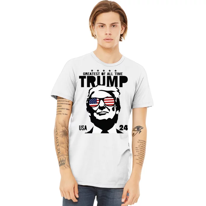 Trump 2024 Goat Never Surrender Bulletproof Teflon Don Premium T-Shirt