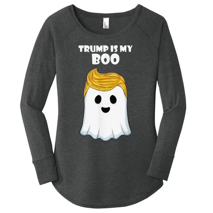 Trump 2024 Hair Funny Ghost Halloween Boo Women's Perfect Tri Tunic Long Sleeve Shirt