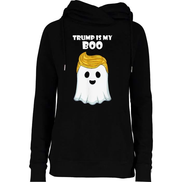 Trump 2024 Hair Funny Ghost Halloween Boo Womens Funnel Neck Pullover Hood