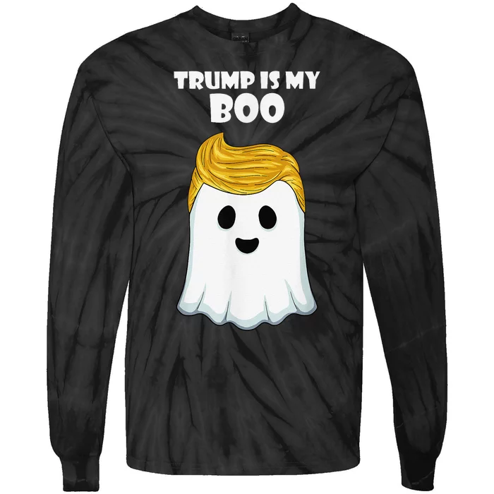 Trump 2024 Hair Funny Ghost Halloween Boo Tie-Dye Long Sleeve Shirt