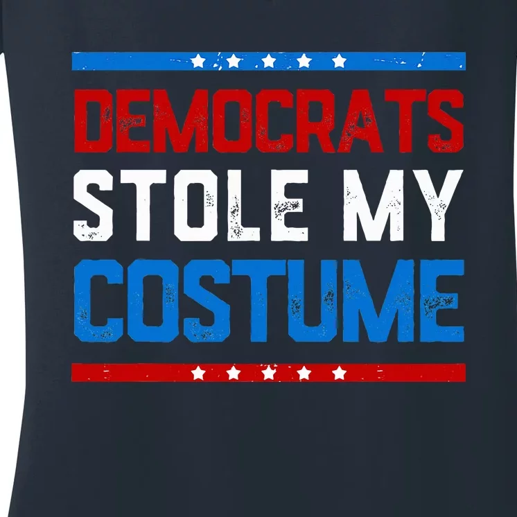 Trump 2024 Halloween Costume Democrats Stole My Costume Women's V-Neck T-Shirt