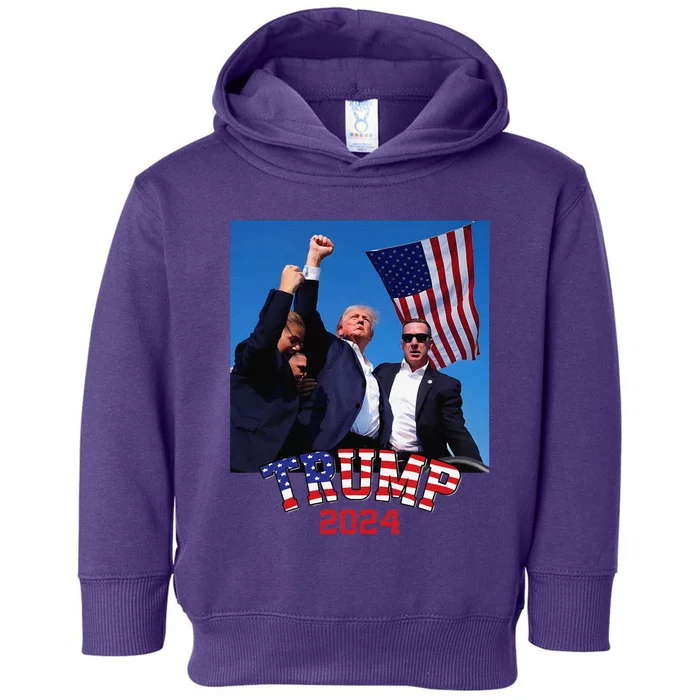 Trump 2024 HeLl Never Stop Fighting To Save America Toddler Hoodie