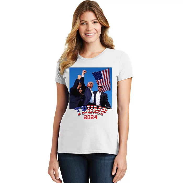 Trump 2024 HeLl Never Stop Fighting To Save America Women's T-Shirt